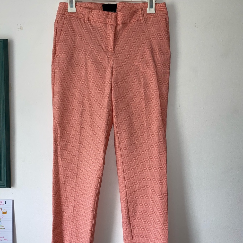 coral colored dress pants